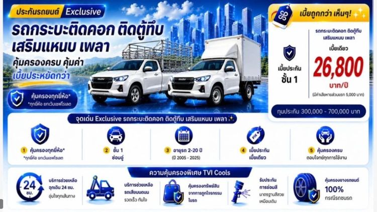 ประกันชั้น 1 รถคอก รถตู้ทึบ ราคาพิเศษ