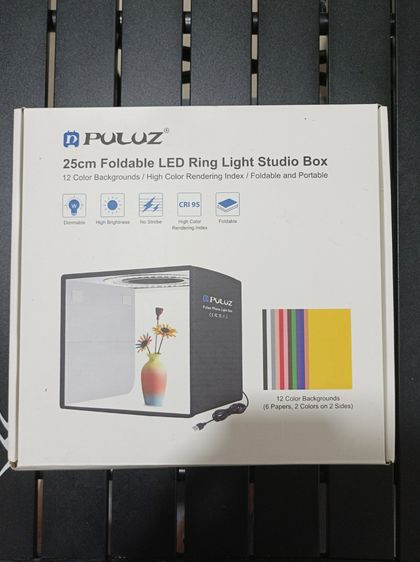 อื่นๆ กล่องไฟถ่ายสินค้า PULUZ 25cm LED Ring Light Studio Box พร้อมฉาก 12 สี