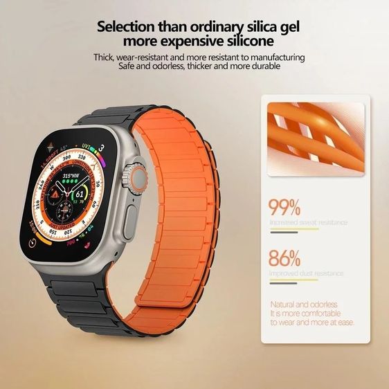 สายนาฬิกาซิลิโคนแม่เหล็ก สําหรับ Apple Watch 42-44-45-49 มม. ของใหม่ รูปที่ 6