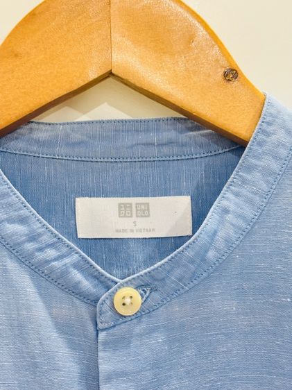 Uniqlo Premium Linen เสื้อเชิ้ตลินินผู้ชาย แขนสั้น สีฟ้า S มือสองแท้ สภาพดี  รูปที่ 5