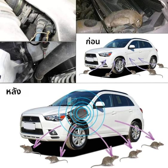เครื่องไล่หนูอัลตราโซนิคสําหรับรถยนต์ 12V พร้อมเซ็นเซอร์อัจฉริยะ รูปที่ 7