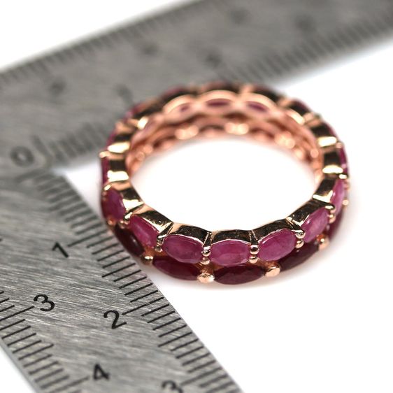 แหวนเงินแท้ 925 ชุบนาค (Rose Gold) ประดับพลอยทับทิมแท้ ดีไซน์เรียบหรู รูปที่ 4