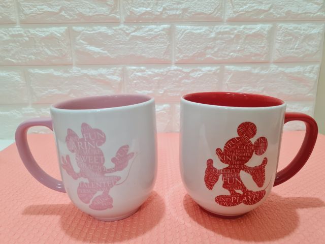 มิกกี้เม้าส์ มินนี่เม้าส์ ชุดแก้วเซรามิกคู่ลาย Mickey และ Minnie Mouse
