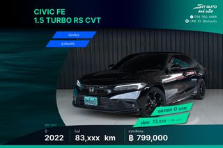 2022 Honda Civic FE 1.5 Turbo RS CVT ดำ - มือเดียว ซีวิค เอฟอี รุ่นท็อป อาร์เอส พึ่งเช็คระยะ ประวัติครบ รถบ้านเจ้าของขายเอง ฟรีดาวน์