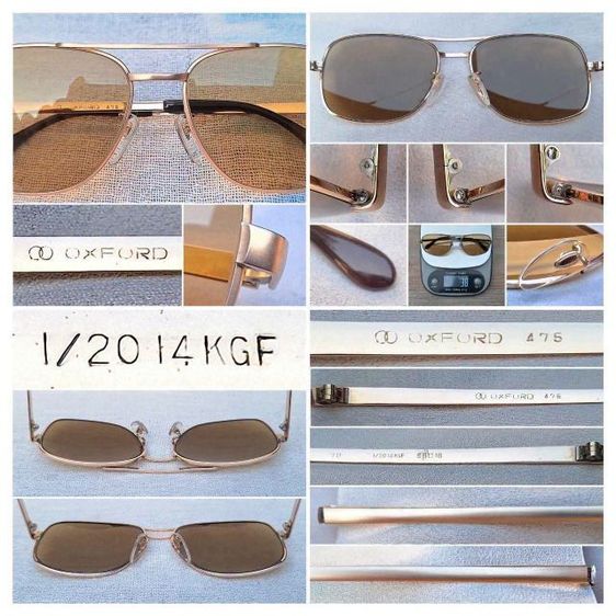 แว่นตาปัญญาชนอังกฤษในตำนาน OXFORD 14K GF  ตัวแท้ มือหนึ่ง—New Old Stock ทศวรรษ 1980 กรอบทองคำแท้–หุ้ม 14K GF เลนส์กระจกอิตาเลียนวินเทจ SAFILO หายาก สีน้ำตาล–ตอร์ติญ่า...Authentic Vintage OXFORD Handcrafted in the 1980s in Japan รูปที่ 4