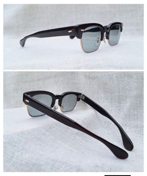แว่นตาโบรว์ไลน์–คลับมาสเตอร์ HADSON OPTICAL 14K GF กรอบทองคำแท้–หุ้ม 14 KGF เลนส์กระจกคริสตัลญี่ปุ่น คุณภาพสูง SHINKO by SHINKO–SEIKI สีเทาท้องฟ้า...Authentic Vintage HADSON OPTICAL Handcrafted in the 1960's in Japan
 รูปที่ 11