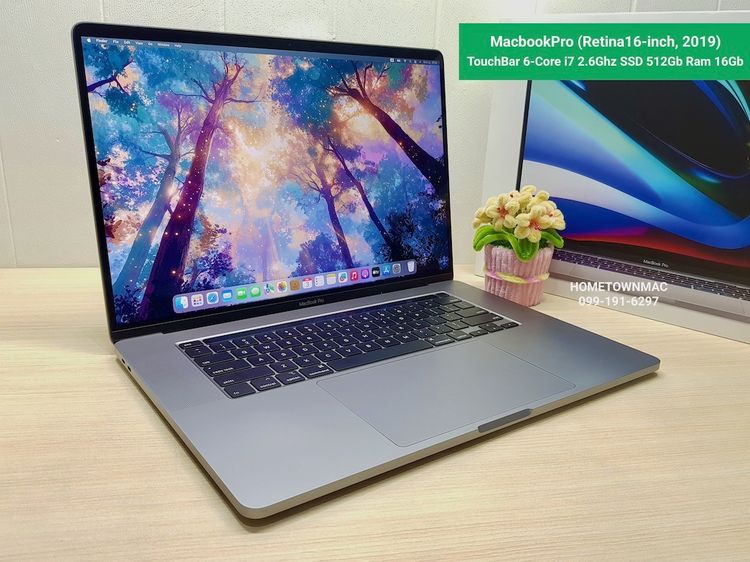 Apple Mackbook Pro 16 Inch แมค โอเอส 16 กิกะไบต์ อื่นๆ ไม่ใช่ MacbookPro (Retina16-inch, 2019) TouchBar 6-Core i7 2.6Ghz SSD 512Gb Ram 16Gb สี Space Gray ครบกล่อง น่าใช้งาน