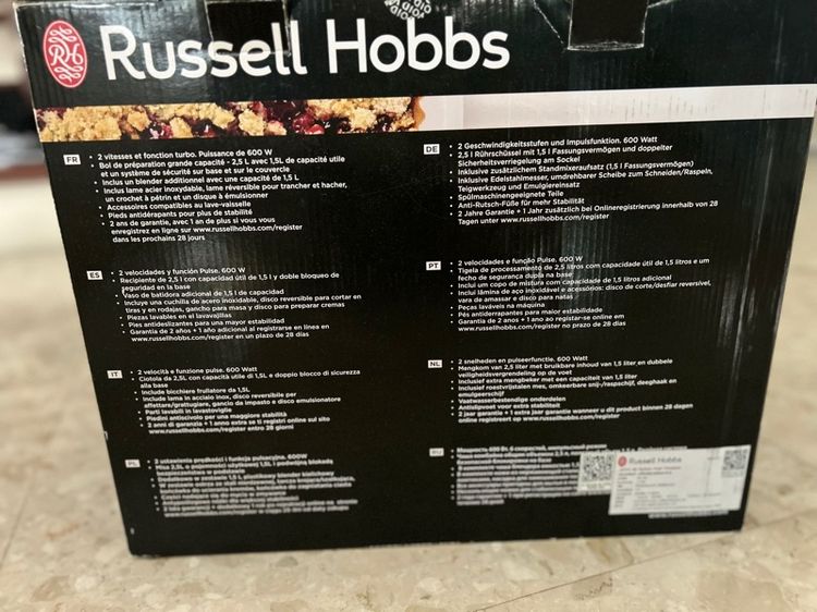 Russell Hobbs เครื่องผสม เตรียมอาหาร ใหม่เอี่ยม ของแท้ รูปที่ 5
