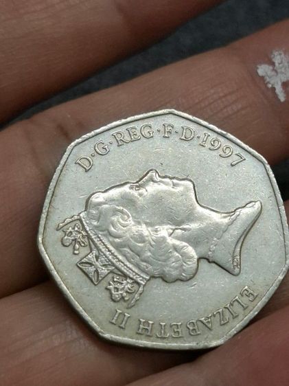 เหรียญ 50 เพนซ์ (Pence) ของสหราชอาณาจักรปี1997 รูปที่ 3