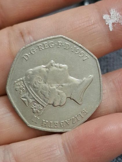 เหรียญ 50 เพนซ์ (Pence) ของสหราชอาณาจักรปี1997 รูปที่ 4