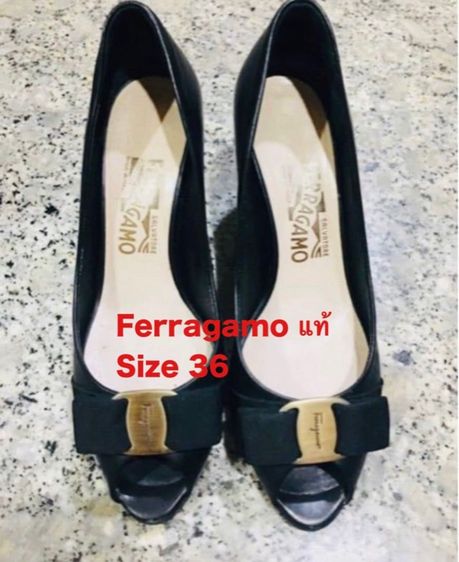 รองเท้าส้นสูง ดำ หนังแท้ UK 4 | EU 36 2/3 | US 5.5 อื่นๆ รองเท้า Ferragamo 