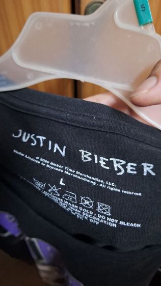 เสื้อวง JUSTIN BIEBER JB HOMAGE (BLACK) T-SHIRT ลิขสิทธิ์แท้ UK ไซซ์ L สภาพใส่น้อย รูปที่ 3