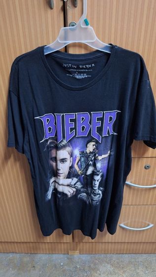เสื้อวง JUSTIN BIEBER JB HOMAGE (BLACK) T-SHIRT ลิขสิทธิ์แท้ UK ไซซ์ L สภาพใส่น้อย