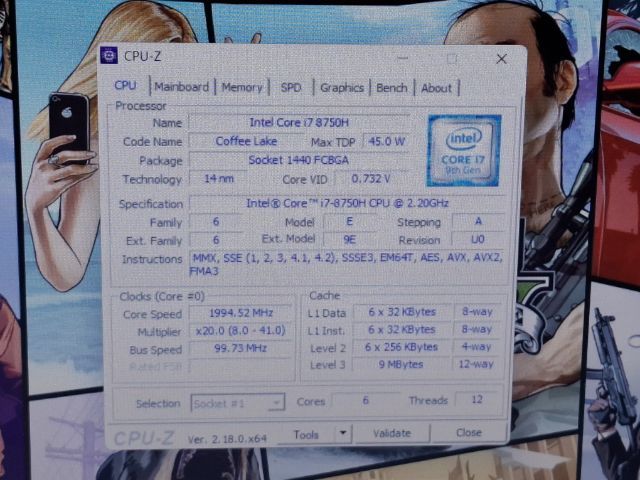 Asus Core i7-8750H รูปที่ 2