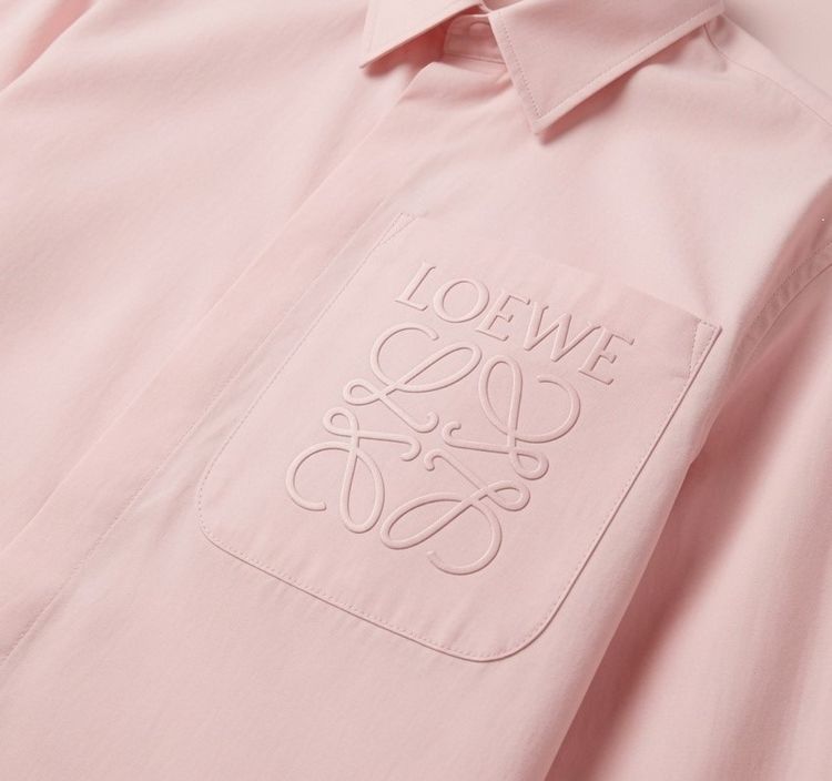 LOEWE Classic  Anagram Embroidered Cotton Shirt รูปที่ 4