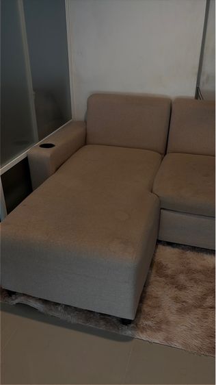 เนื้อ ผ้า 3 ที่นั่ง Sofa รูปตัวแอล ปรับนอนได้