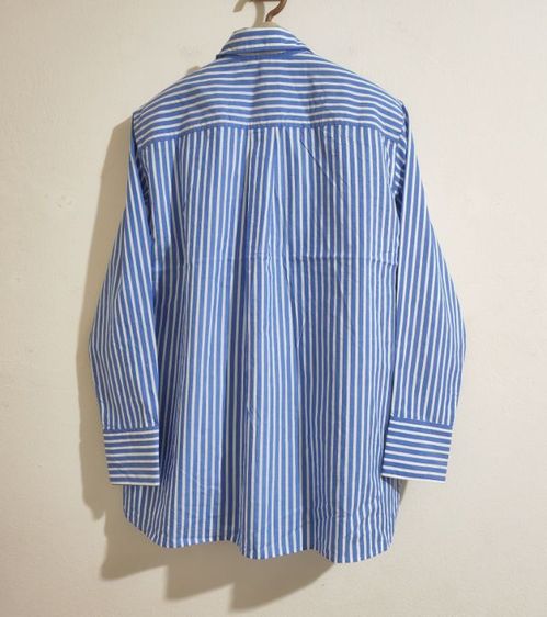 เสิ้อเชิ้ตลายทางสีฟ้าขาว Uniqlo รูปที่ 6