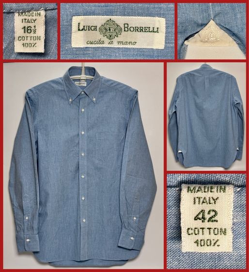 ⚠️ของใหม่‼️เสื้อเชิ้ต LUIGI BORRELLI ของแท้ MADE IN ITALY