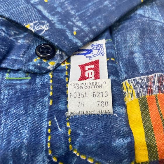 70’s Levis Bandana Shirt Big E ไซร์เด็กโต รูปที่ 6