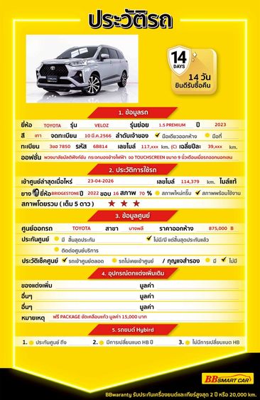 Toyota Veloz 2023 1.5 Premium Utility-car เบนซิน ไม่ติดแก๊ส เกียร์อัตโนมัติ เทา รูปที่ 2