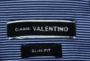 VALENTINO Roma INTERFIT Dress SHIRT Cotton Striped Blue Slim Fit รูปที่ 2