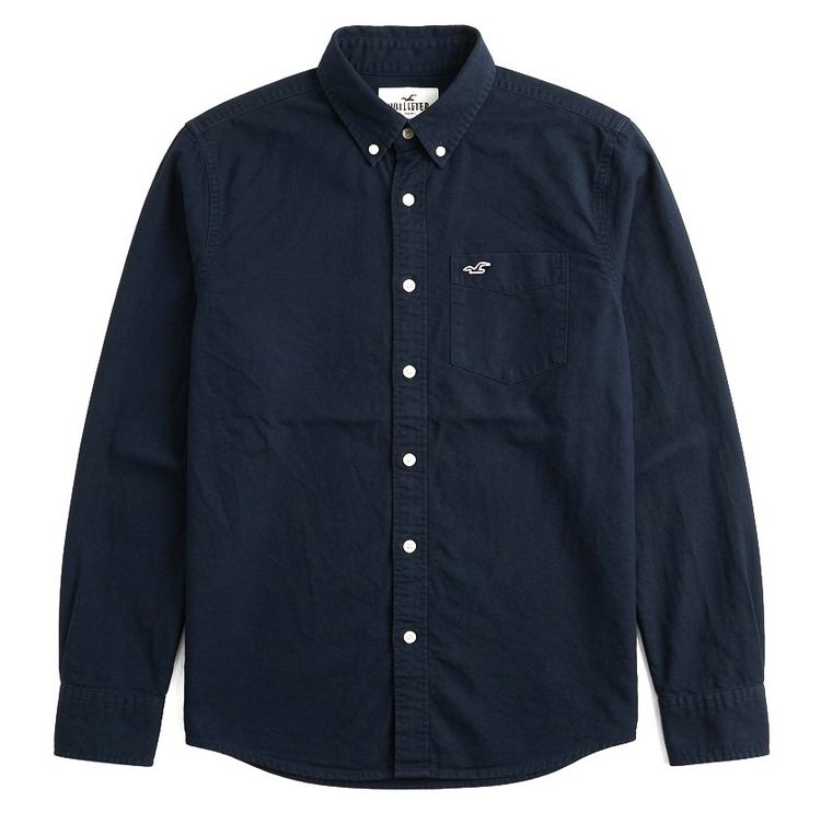 HOLLISTER California Icon Logo Pocket Oxford Button-Down Shirt