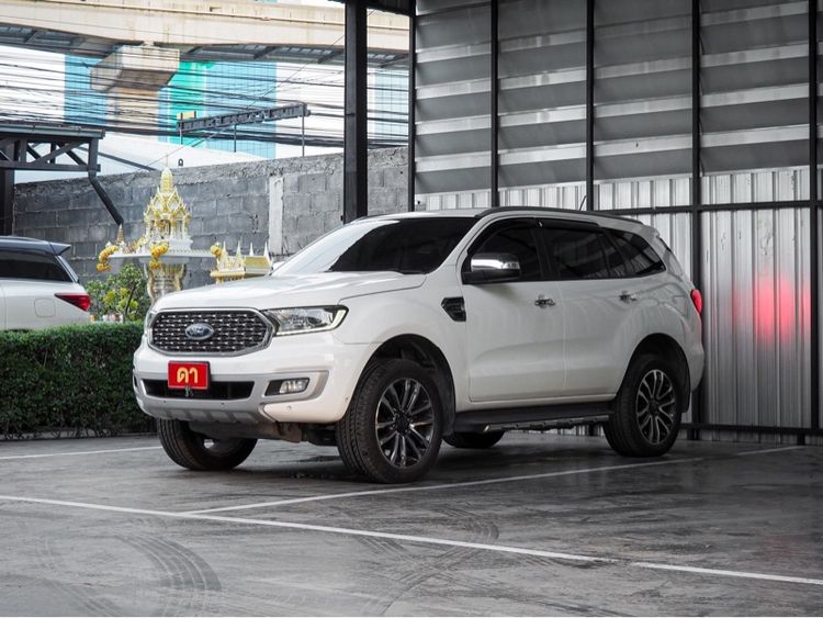 Ford Everest 2021 2.0 Bi-Turbo Titanium+ Utility-car ดีเซล ไม่ติดแก๊ส เกียร์อัตโนมัติ ขาว