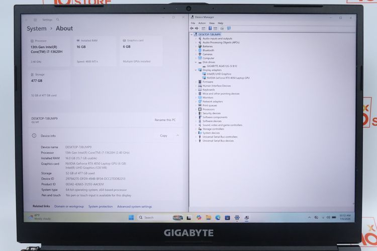 GIGABYTE G6 Core i7-13620H.RTX4050 RAM16.512GB  รูปที่ 2