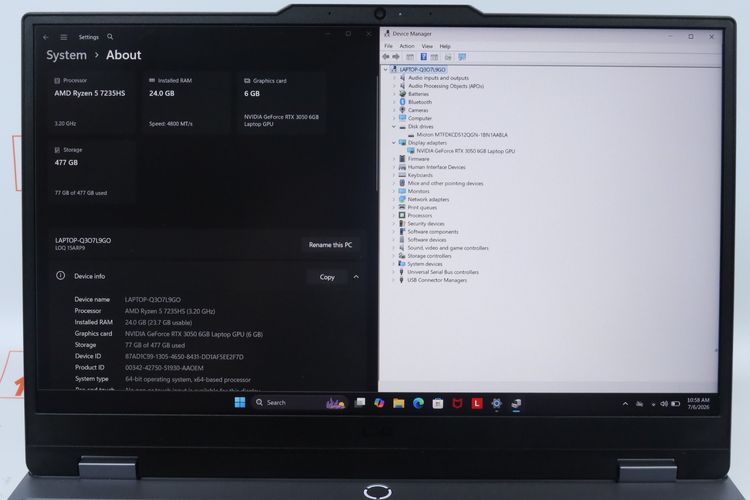 LENOVO LOQ Ryzen 5 7235HS.RTX3050 RAM24.512GB  รูปที่ 2