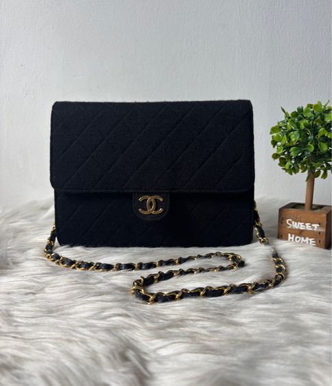  Vintage Bag Timeless Black Felt มือสองแท้💯 