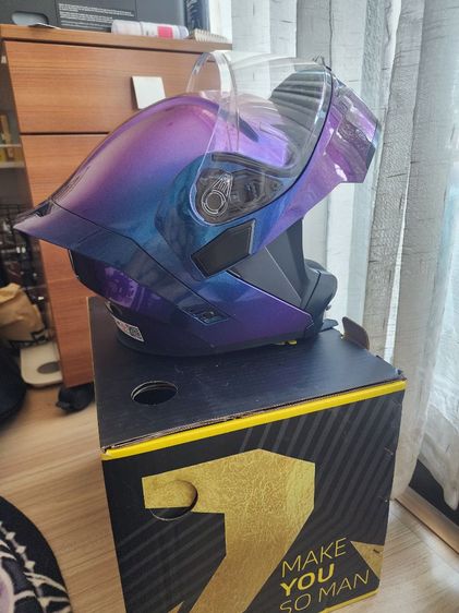 ส่งฟรี หมวกกันน็อคเปิดคาง SO MAN HELMET รุ่น SM955-S แว่นด้านใน (ไม่มีของแถม) สี shining chameleon รูปที่ 3