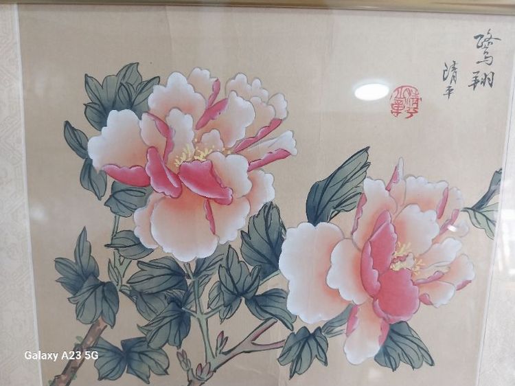 ดอกโบตั๋น ขนาด 34×44 ติดผนัง ด้านหลังมีขาตั้ง รูปที่ 2