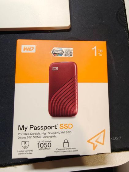 ที่เก็บข้อมูลและเมมโมรี่การ์ด WD My Passport SSD 1TB USB-C NVMe สีแดง ของแท้