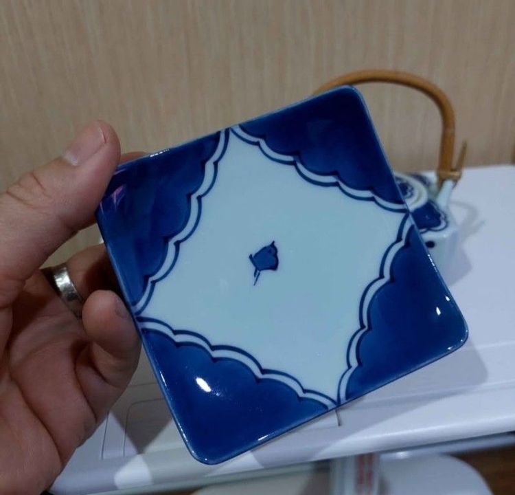 กาน้ำชาเซรามิกพร้อมจานรองลายสไตล์โบราณ รูปที่ 5