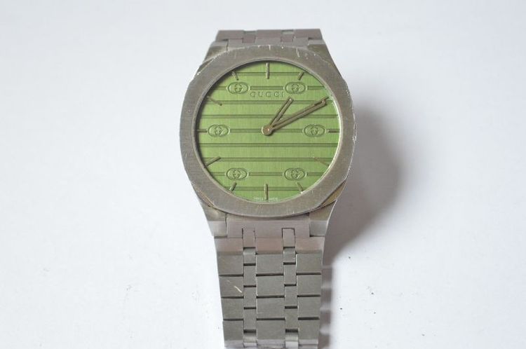 ✨ Gucci 25H Green Dial Full Steel ✨