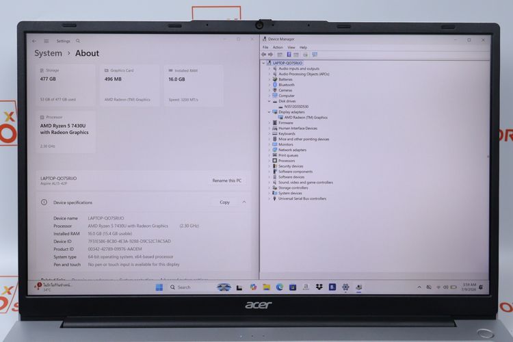 ACER ASPIRE LITE 15 Ryzen 5 7430U RAM16.512GB  รูปที่ 2