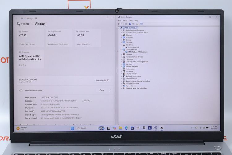 ACER ASPIRE LITE 15 Ryzen 5 7430U RAM16.512GB  รูปที่ 2