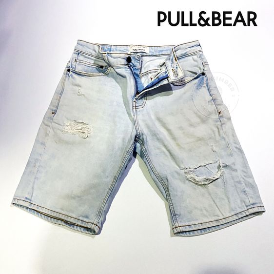 Pull and Bear กางเกงยีนส์ขาสั้น ทรงสวย สภาพดีมาก แบรนด์แท้ เอว 32 นิ้ว