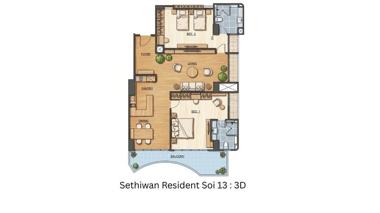 ไม่อนุญาต ตกแต่งครบ SETHIWAN RESIDENCE 