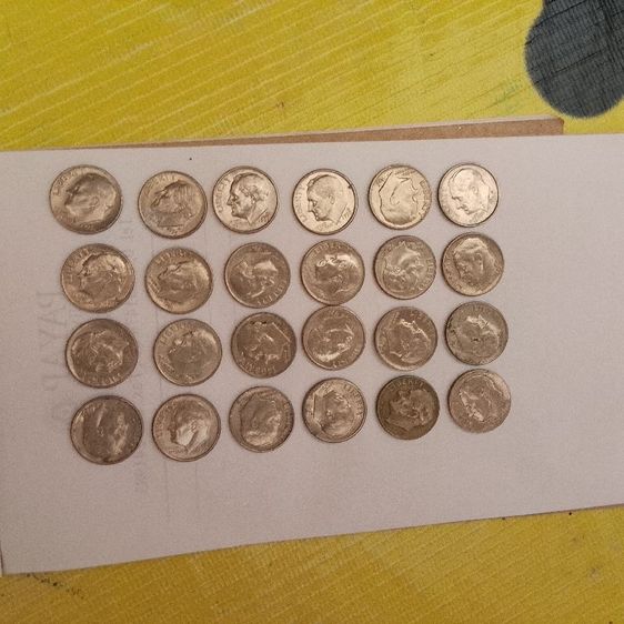 เหรียญ 10 เซนต์ (Dime) ของสหรัฐอเมริกา ลายประธานาธิบดีแฟรงคลิน ดี. โรสเวลต์.