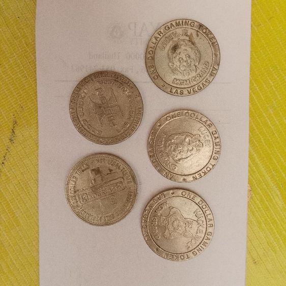 เหรียญโทเค็นสำหรับเล่นเกม (Gaming Token) มูลค่า 1 ดอลลาร์ จากคาสิโน MGM Grand ในลาสเวกัส ผลิตขึ้นในปี 1993 รูปที่ 6