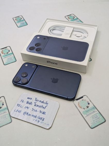 256 GB iPhone 17 Pro Max 256 Blue ศูนย์ไทย สภาพสวย อุปกรณ์ครบยกกล่อง ประกันเหลือ 3 เดือน สุขภาพแบต 100 เพียง 40,590 บาท ครับ 