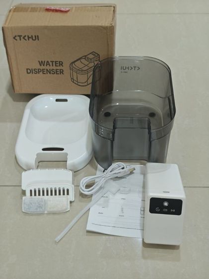 ชาม ที่ให้อาหารและน้ำพุ 💧 น้ำพุแมวไร้สาย KTKHUI Water Dispenser 2 ลิตร (สภาพ 99%)