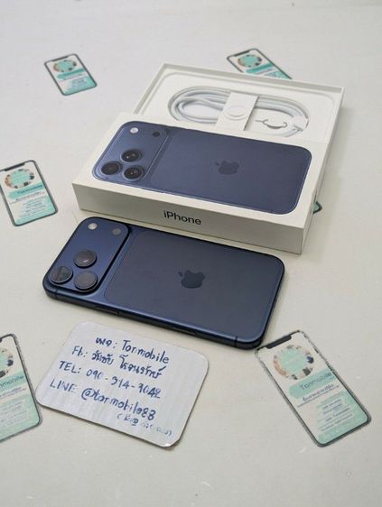 256 GB iPhone 17 Pro Max 256 Blue ศูนย์ไทย สภาพสวย อุปกรณ์ครบยกกล่อง ประกันเหลือ 3 เดือน สุขภาพแบต 100 เพียง 40,590 บาท ครับ 