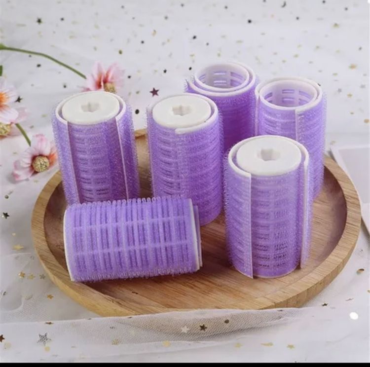 โรลม้วนผม สีม่วง มี5คู่(10อัน)