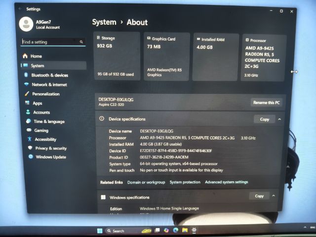คอมพิวเตอร์ acer all in one aspire c22 รูปที่ 2