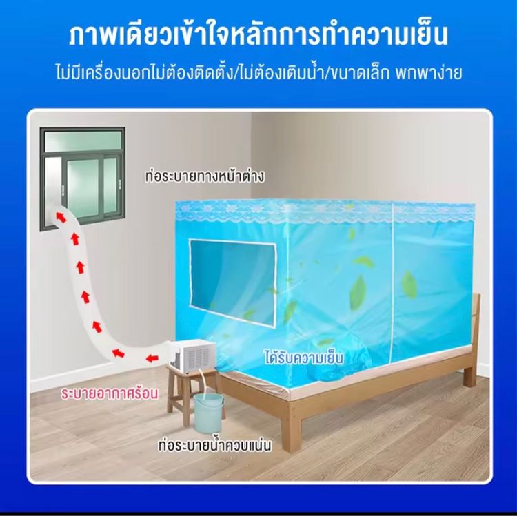 แอร์มุ้ง VBELL มือหนึ่ง (2500btu) แถมมุ้ง ทำความเย็นขนาด 3.5 ฟุตในกล่อง (ไม่ต้องซื้อแยก)  รูปที่ 8
