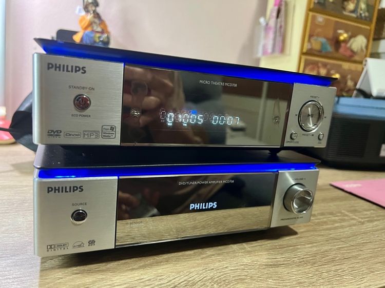 เครื่องเสียงไฮไฟ Philips เครื่องเล่นเพลง Phillips MCD708  เสียงดี กระหึ่มเกินตัว เล่นครบฟังก์ชัน มีรีโมตแท้