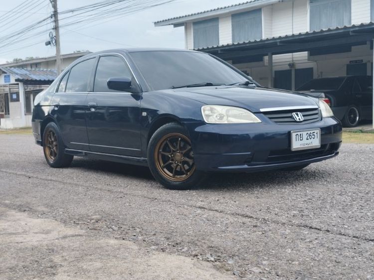 Honda Civic 2002 1.7 VTi Sedan เบนซิน ไม่ติดแก๊ส เกียร์ธรรมดา น้ำเงิน