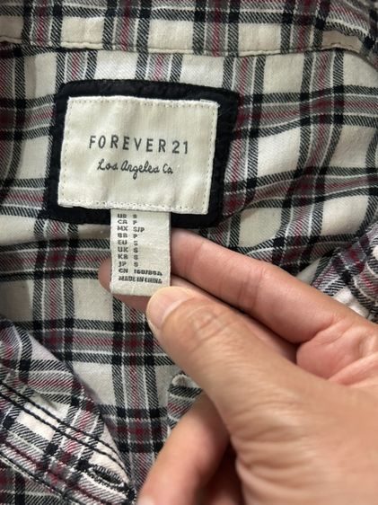 🌈 เสื้อเชิ้ตแขนยาว เสื้อลายสก๊อต แบรนด์: Forever 21 (ฟอร์เอเวอร์ 21) แท้💯%🌈second hand🌈 รูปที่ 7